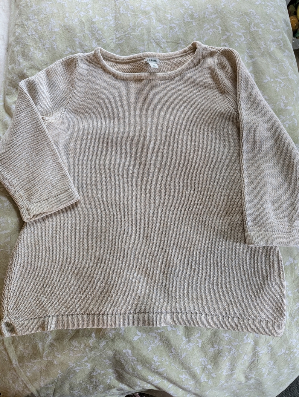 vintage cotton LL Bean sweater natural cream color size M